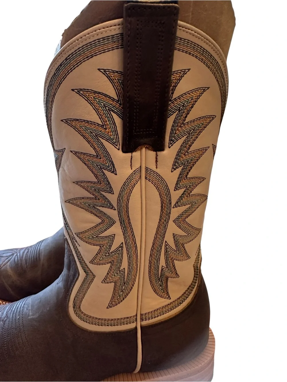 NWT Hyer Le Roy HM11031 Ranch Cowboy Boots Men’s 9.5D Brown Bone Square Toe $369 - Picture 8 of 10